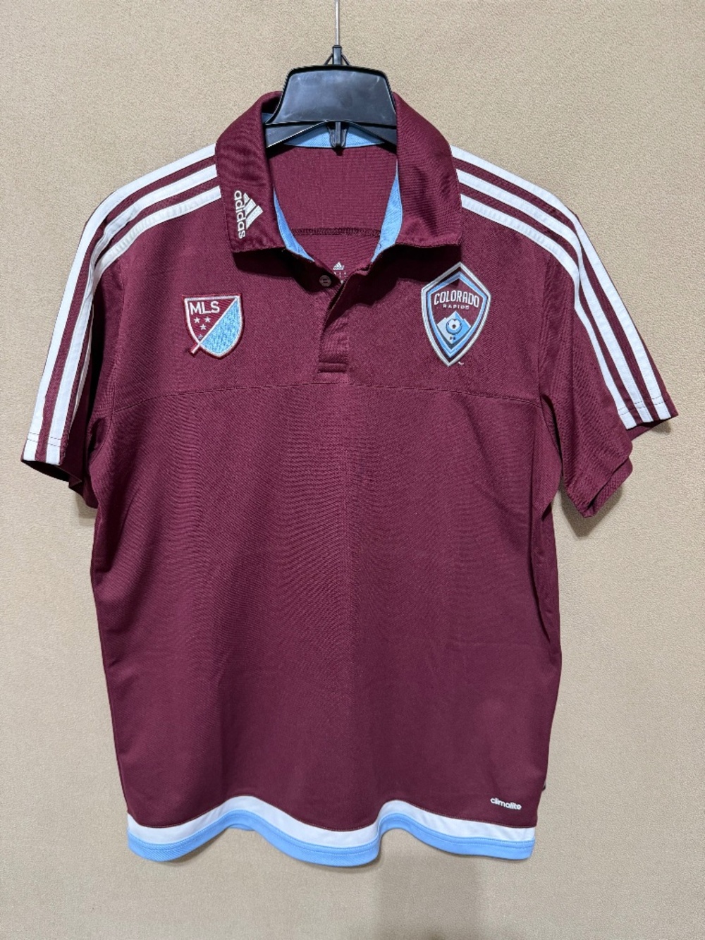 Adidas Colorado Rapids MLS Climalite Polo Shirt Men's Large Burgundy